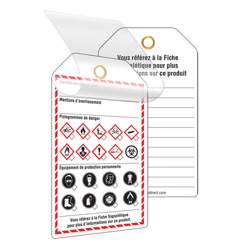 Self-Laminating Workplace Tags, Cardstock, 3-3/8" W x 5-3/4" H, French OSI Industrial Sales