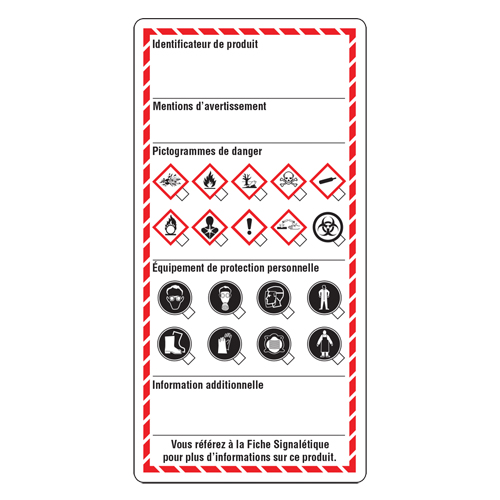 Workplace Labels, Cardstock, 3" W x 6" H, French OSI Industrial Sales