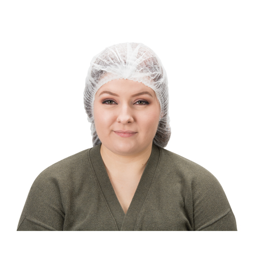 Pleated Bouffant Cap, Polypropylene, 24", White OSI Industrial Sales