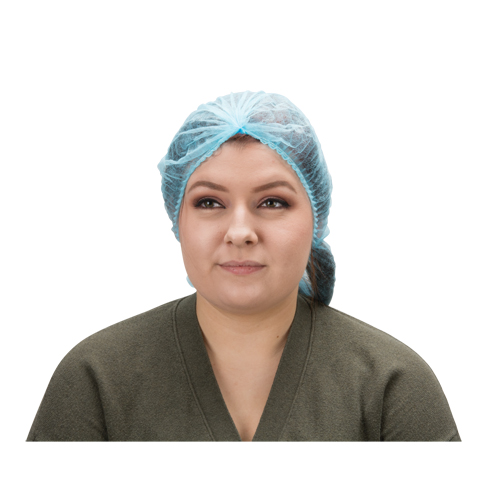 Pleated Bouffant Cap, Polypropylene, 21", Blue OSI Industrial Sales