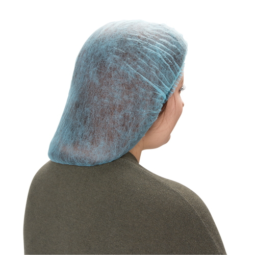 Pleated Bouffant Cap, Polypropylene, 21", Blue OSI Industrial Sales