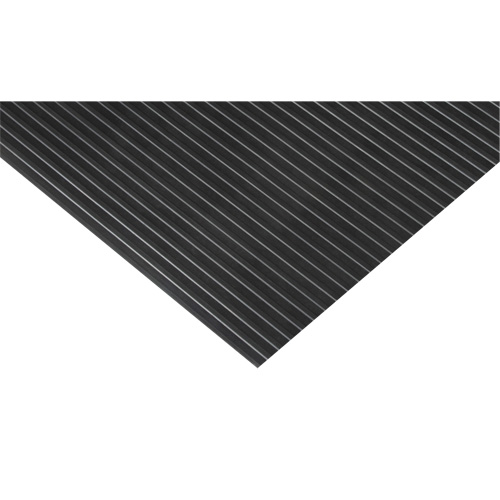 Wide-Ribbed Matting, Wiper, 3' x 75' x 1/8", Black OSI Industrial Sales