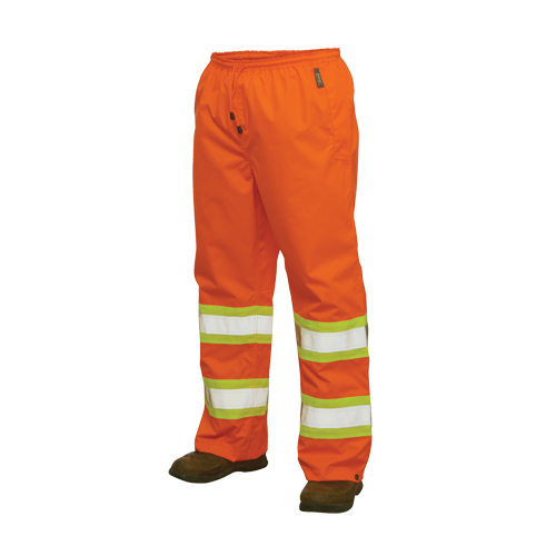 300D Safety Rain Pant, Polyester, Large, High Visibility Orange OSI Industrial Sales