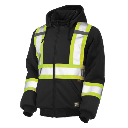 Insulated Safety Hoodie, Polyester, Large, Black OSI Industrial Sales