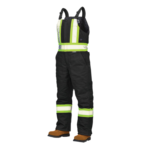 Salopettes de s&eacute;curit&eacute; doubl&eacute;e en canevas, Coton, Grand, Noir OSI Industrial Sales