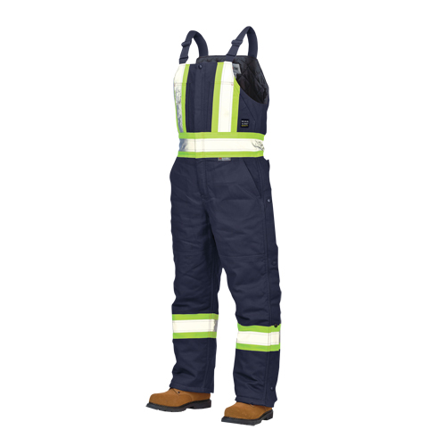 Salopettes de s&eacute;curit&eacute; doubl&eacute;e en canevas, Coton, Grand, Bleu marine OSI Industrial Sales