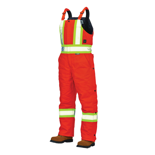 Duck Lined Safety Overalls, Cotton, Large, High Visibility Orange OSI Industrial Sales