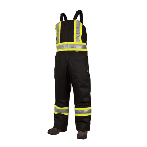 Lined Safety Overalls, Polyester/Polyurethane, Large, Black OSI Industrial Sales