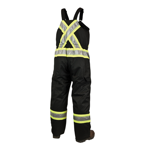 Lined Safety Overalls, Polyester/Polyurethane, Large, Black OSI Industrial Sales
