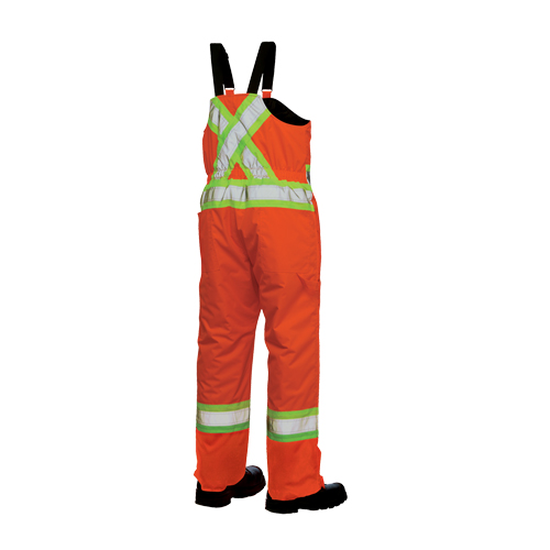 Lined Safety Overalls, Polyester/Polyurethane, Large, High Visibility Orange OSI Industrial Sales