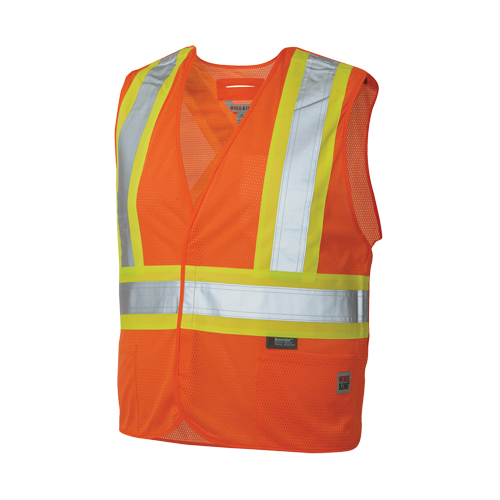 Veste de s&eacute;curit&eacute; d&eacute;tachable en cinq points, Orange haute visibilit&eacute;, Grand/T-Grand, Polyester OSI Industrial Sales