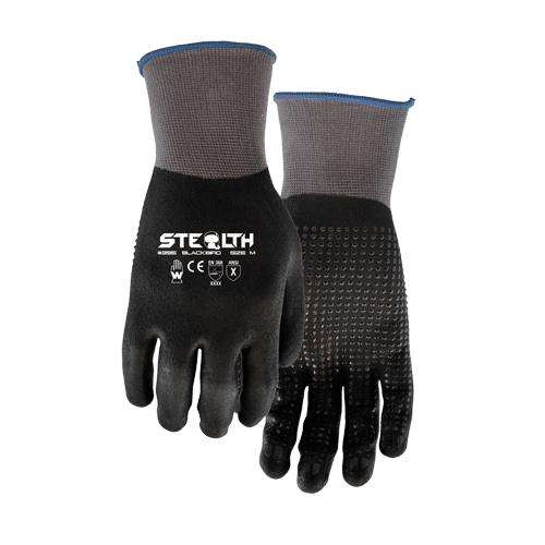 395 Stealth Blackbird Gloves, 11/2X-Large, Foam Nitrile Coating, 15 Gauge, Nylon Shell OSI Industrial Sales