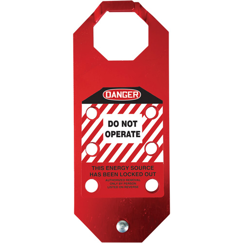 Stopout&reg; OSHA Danger Aluma-Tag Do Not Operate Hasp, Red OSI Industrial Sales