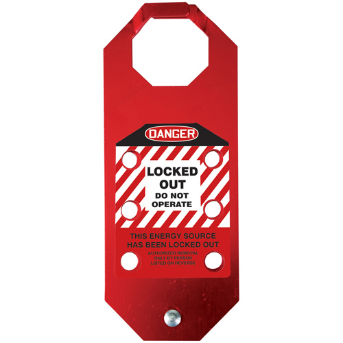 Stopout&reg; OSHA Danger Aluma-Tag Locked Out Do Not Operate Hasp, Red OSI Industrial Sales
