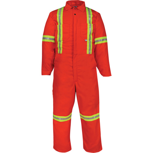 Deluxe Reflective Coveralls, 36, Orange OSI Industrial Sales