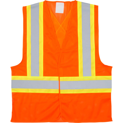 Veste de s&eacute;curit&eacute; pour la circulation, Orange haute visibilit&eacute;, Moyen, Polyester OSI Industrial Sales