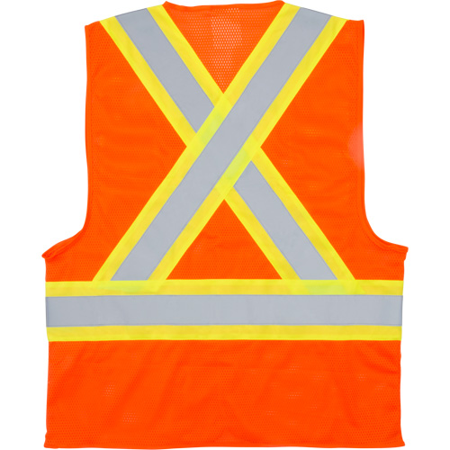 Veste de s&eacute;curit&eacute; pour la circulation, Orange haute visibilit&eacute;, Moyen, Polyester OSI Industrial Sales