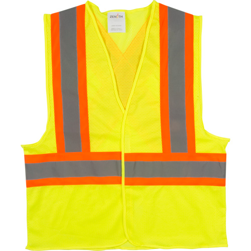 Veste de s&eacute;curit&eacute; pour la circulation, Jaune lime haute visibilit&eacute;, Moyen, Polyester OSI Industrial Sales