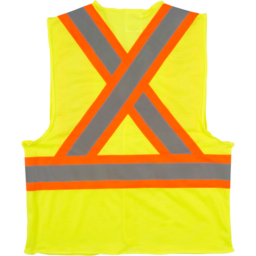 Veste de s&eacute;curit&eacute; pour la circulation, Jaune lime haute visibilit&eacute;, Moyen, Polyester OSI Industrial Sales