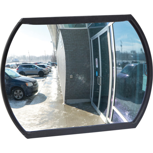 Miroir convexe rectangulaire/rond avec support, 12" h x 18" la, Int&eacute;rieur/Ext&eacute;rieur OSI Industrial Sales