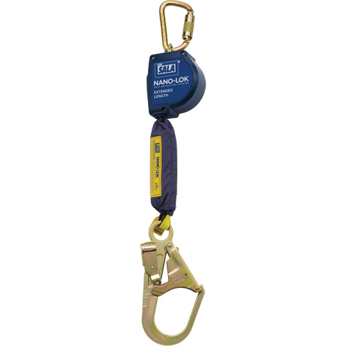 Nano-Lok Extended Length Self-Retracting Lifeline, 9', Polyester/Web, Swivel OSI Industrial Sales