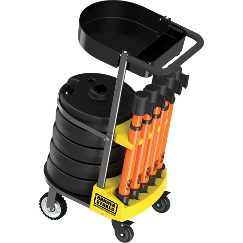 Chariot de transport avec plateau pour barri&egrave;re PLUS, 75' lo, M&eacute;tal, Orange OSI Industrial Sales