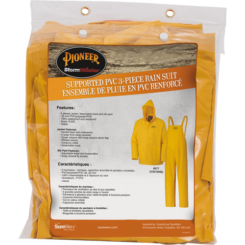 577 V&ecirc;tements imperm&eacute;ables 3 morceaux, Polyester/PVC, 5T-Grand, Jaune OSI Industrial Sales