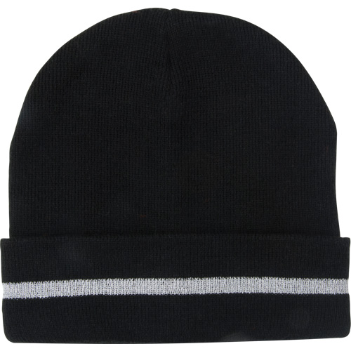 Knit Hat with Silver Reflective Stripe, One Size, Black OSI Industrial Sales