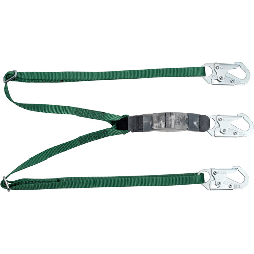 V-Series Lanyard, 6', Snap Hook Center, Snap Hook Leg Ends, Polyester OSI Industrial Sales