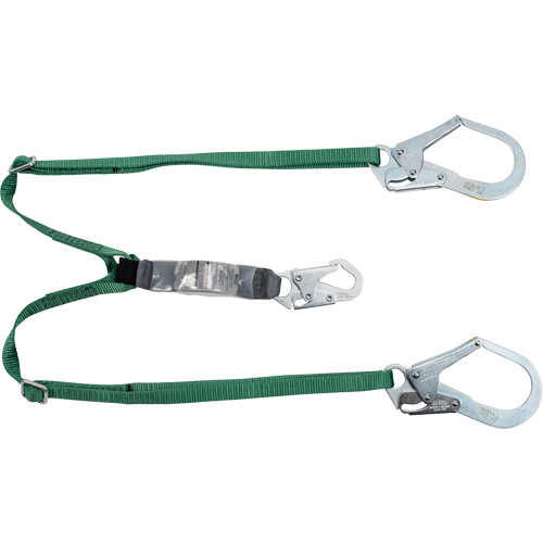 V-Series Lanyard, 6', Rebar Hook Center, Snap Hook Leg Ends, Polyester OSI Industrial Sales