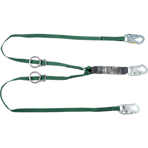 V-Series Lanyard, 3', Rebar Hook Center, Snap Hook Leg Ends, Polyester OSI Industrial Sales