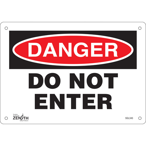 "Do Not Enter" Sign, 7" x 10", Aluminum, English OSI Industrial Sales