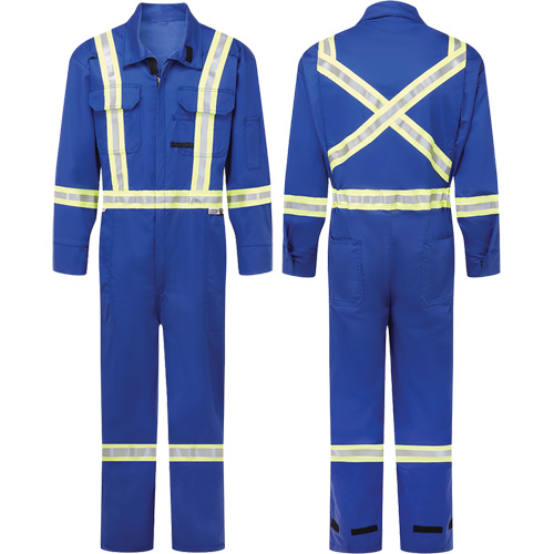 Avenger 7 oz. Flame Resistant Coveralls, Size 34, Royal Blue OSI Industrial Sales