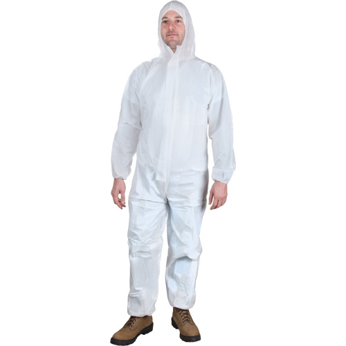 Hooded Coveralls, X-Large, White, Microporous OSI Industrial Sales