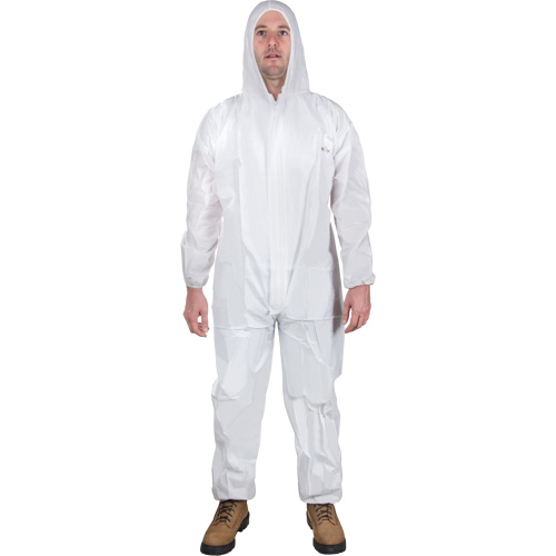 Hooded Coveralls, Medium, White, SMS OSI Industrial Sales