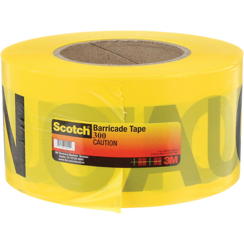 Scotch&reg; Buried Barricade Tape, English, 3" W x 1000' L, 2 mils, Black on Yellow OSI Industrial Sales