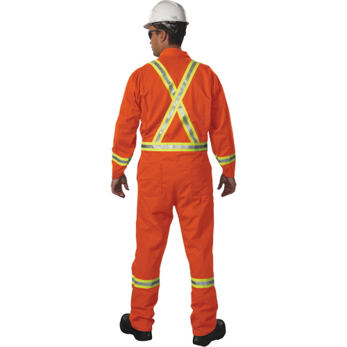 Unlined Hi-Vis Coveralls, Size Small, Orange OSI Industrial Sales