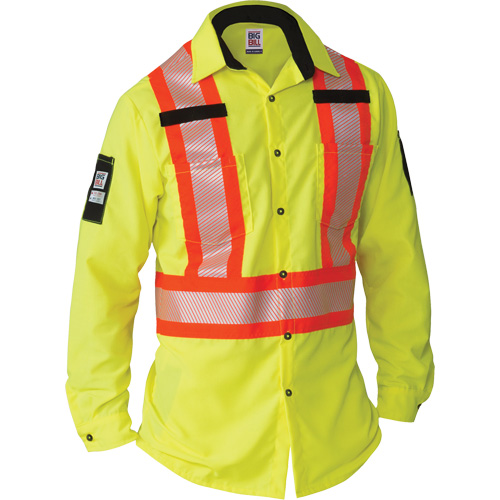 Ripstop High-Visibility Long Sleeve Shirt, Polyester, Small, High Visibility Lime-Yellow OSI Industrial Sales