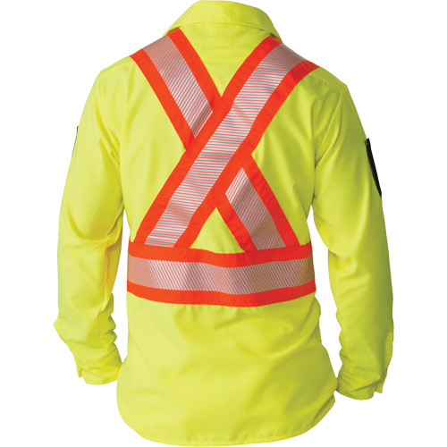 Ripstop High-Visibility Long Sleeve Shirt, Polyester, Small, High Visibility Lime-Yellow OSI Industrial Sales