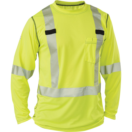 T-shirt &agrave; manches longues haute visibilit&eacute; Polartec Power Grid, Polyester, 2T-Grand, Jaune lime haute visibilit&eacute; OSI Industrial Sales