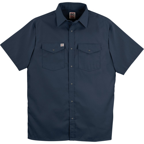 Chemise de travail &agrave; manches courtes en tissu crois&eacute; avec boutons-pression, Hommes, Petit, Bleu marine OSI Industrial Sales