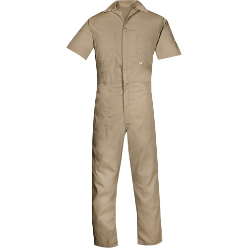 Short-Sleeved Coveralls, Men's, Tan, Size 4X-Large OSI Industrial Sales