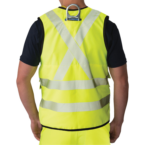 Veste antid&eacute;chirure pour arpenteur, Jaune lime haute visibilit&eacute;, Petit, Polyester OSI Industrial Sales