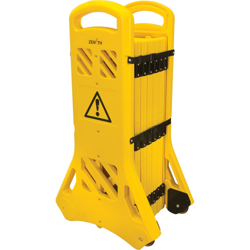 Portable Mobile Barrier, 40" H x 13' L, Yellow OSI Industrial Sales