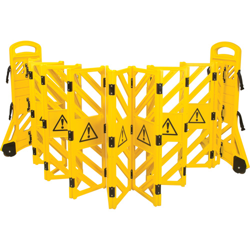 Portable Mobile Barrier, 40" H x 13' L, Yellow OSI Industrial Sales