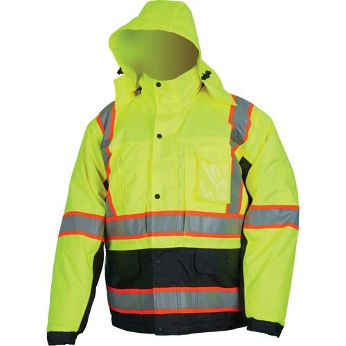 Insulated High Visibility Jacket, Polyester/Polyurethane, High Visibility Lime-Yellow, Small OSI Industrial Sales