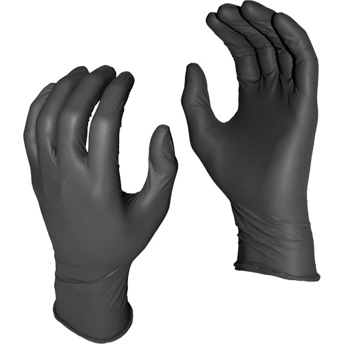 Gants jetables Grease Monkey, Petit, Nitrile, 5 mils, Sans poudre, Noir OSI Industrial Sales