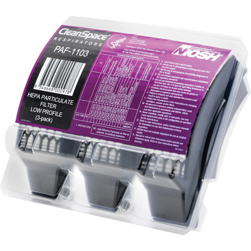 Low Profile HEPA Filters, Particulates, Pack of 3 OSI Industrial Sales