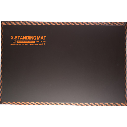 Tapis anti-fatigue pour travail debout, Lisse, 16" x 28" x 1", Noir, Caoutchouc OSI Industrial Sales