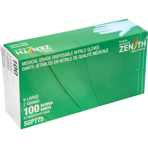 Puncture-Resistant Medical-Grade Disposable Gloves, X-Large, Nitrile, 4.5-mil, Powder-Free, Blue, Class 2 OSI Industrial Sales
